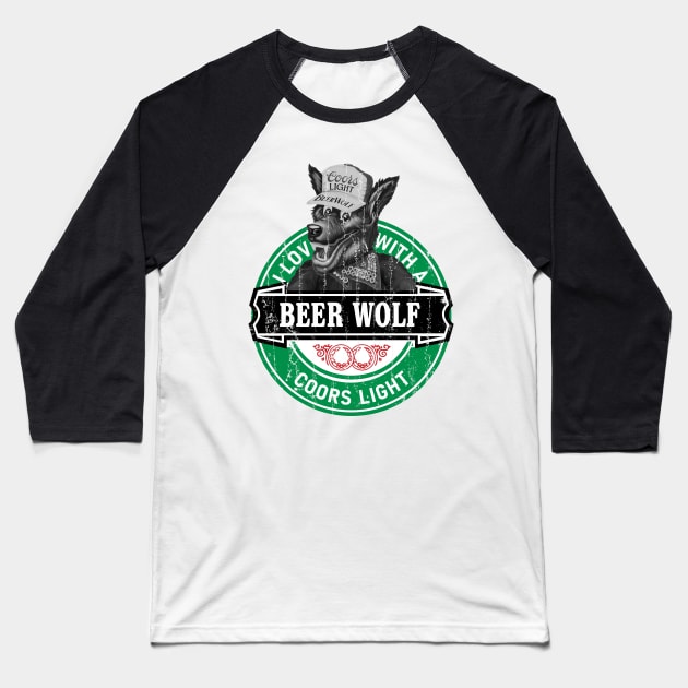 Beer Wolf - Coors Light Baseball T-Shirt by modar siap